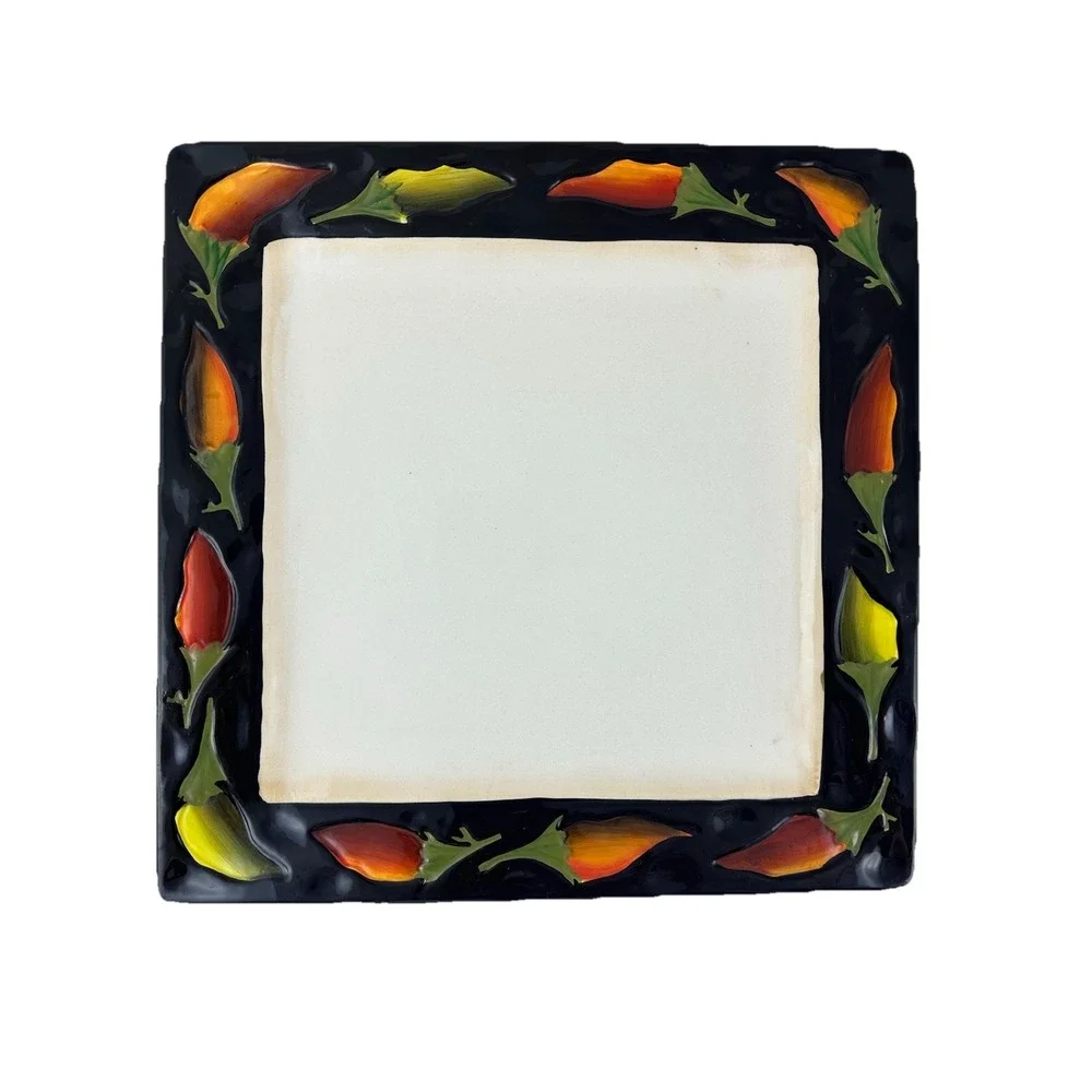 Clay Art Cayenne Chili Pepper Square Serving Dish 11